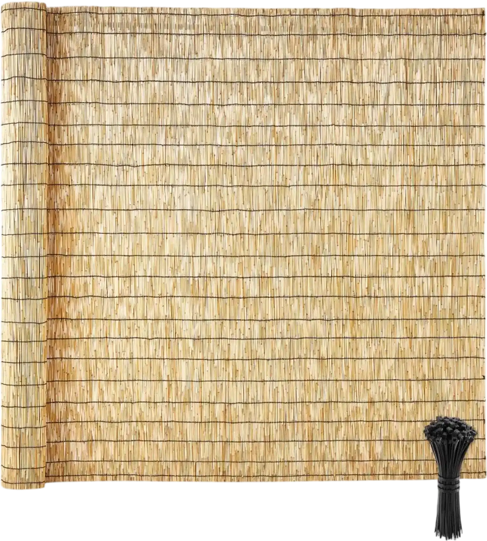 VEVOR Natural Reed Fencing, 5.58 x 16.4 ft, Decorative Natural Reed Fencing Roll, Decorative Fence for Backyard Garden Divider, Privacy Screen Panel Curtain for Balcony Patio Garden Backyard Outdoor