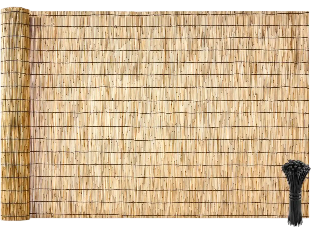 VEVOR Natural Reed Fencing, 4 ft x 16.4 ft, Decorative Natural Reed Fencing Roll, Decorative Fence for Backyard Garden Divider, Privacy Screen Panel Curtain for Balcony Patio Garden Backyard Outdoor