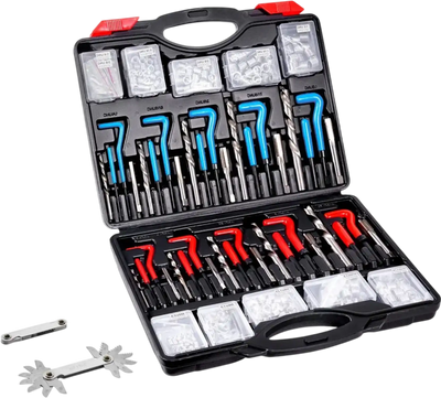 VEVOR Helicoil Thread Repair Kit, 338-Piece SAE and Metric Rethreading Tool Kit, M5, M6, M8, M10, M12, 1/4