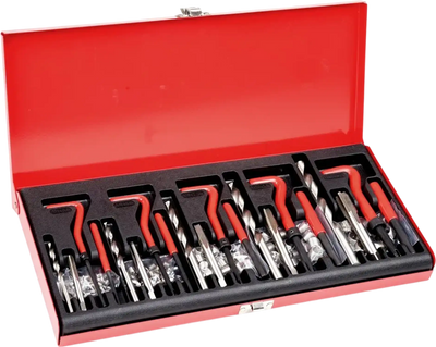 VEVOR Helicoil Thread Repair Kit, 166-Piece Metric HSS Drill Helicoil Repair Kit, M5 M6 M8 M10 M12 Heli Coil Rethreading Tool Kit with HSS Drill Bits Thread Inserts Taps Breakoff Installation Tools