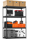 VEVOR Storage Shelves, 2400 lbs, 4 Tier Heavy Duty Garage Shelving, 20" D x 40" W x 60" H Adjustable Metal Shelves for Industrial Shelving Unit Utility Shelf, for Kitchen, Warehouse, Basement, Black