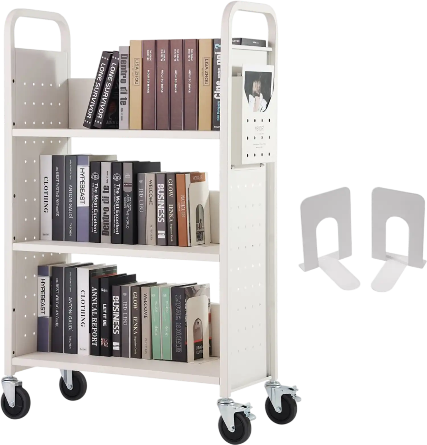 Vevor Book Cart Rolling Library Cart 31.1