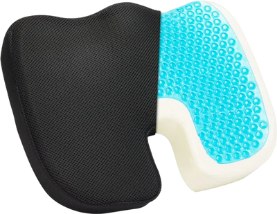 VEVOR Seat Cushion, Cooling Gel + Memory Foam Seat Cushion, Pressure-Relief Wheelchair Seat Pad with U-Shaped Cutout & Removable Cover, Lightweight and Portable for Travel, Car, Office, Airplane