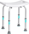 VEVOR Shower Chair, Adjustable Height Shower Stool with Built-in Handles, Shower Seat for Inside Shower or Tub, Non-Slip Bench Bathtub Stool Seat for Elderly Disabled Handicap, 158.8 kg Capacity