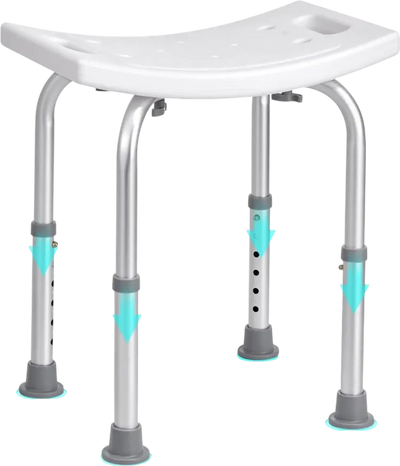 Vevor Shower Chair Adjustable Height Bath Stool with Built-In Handles New