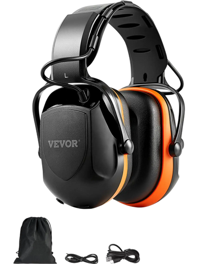 VEVOR Safety Earmuffs, Electronic Ear Muffs with 5.1 Bluetooth Technology Ear Protector, Noise Reduction Headphone NRR23dB, Hearing Protection Earmuffs for Shooting, Manufacturing and Lawn Mowing