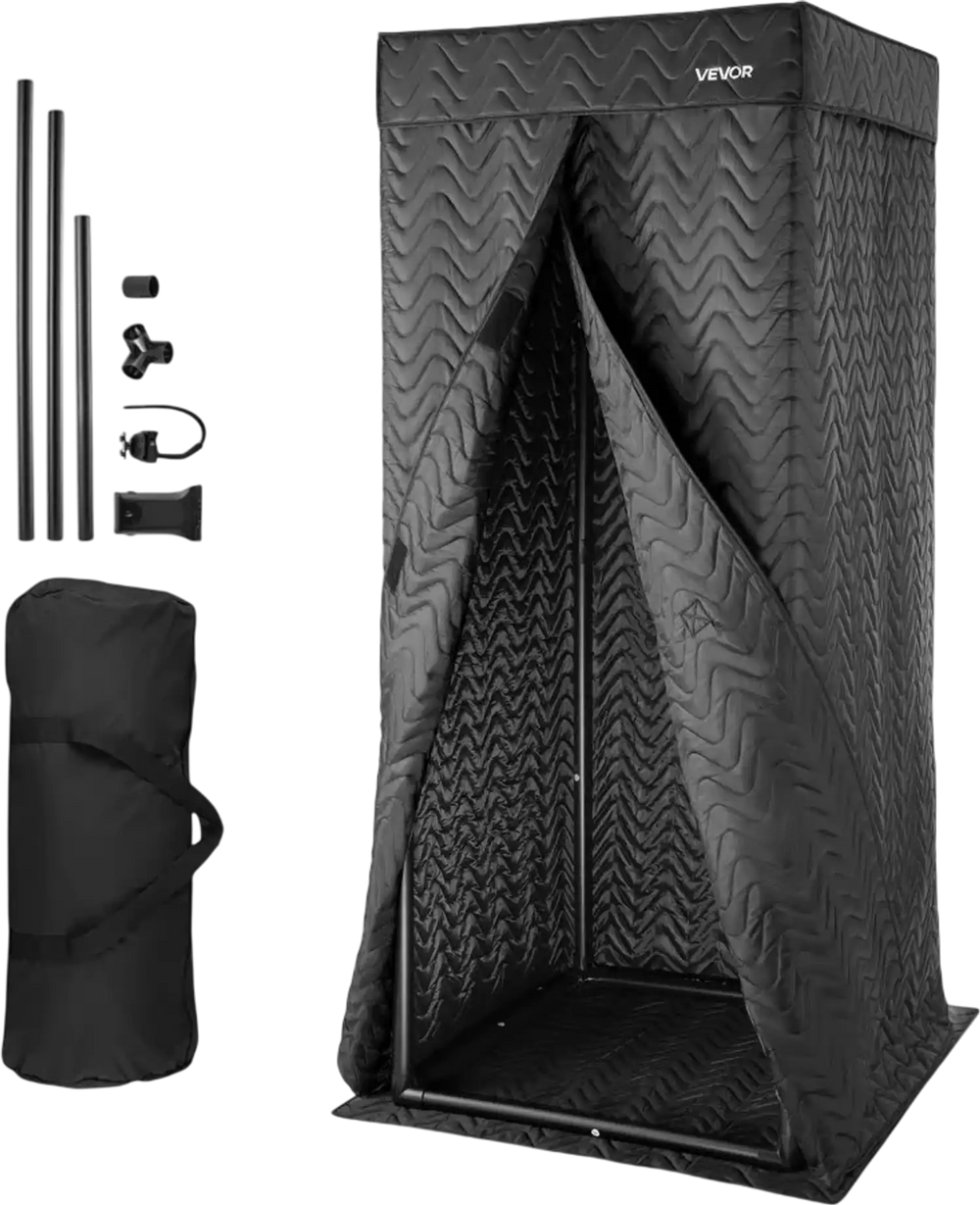 VEVOR 6.56 ft Portable Vocal Booth Recording Booth with Travel Bag for Voiceovers