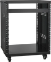 VEVOR 12U AV Rack Stand, 300 lbs Capacity, Network Stereo Recording Studio Rack with Lockable Caster Wheels Round & Square Holes, Special Vents for 19" Audio Video Musical & IT Equipment Mounting