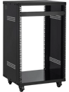 VEVOR 16U AV Rack, 200 lbs Max Capacity, Home Recording Studio Rack with Lockable Caster Wheels, Open Frame Server Cabinet, Special Vent Design, for 19-Inch Audio Video Musical & IT Equipment Mounting