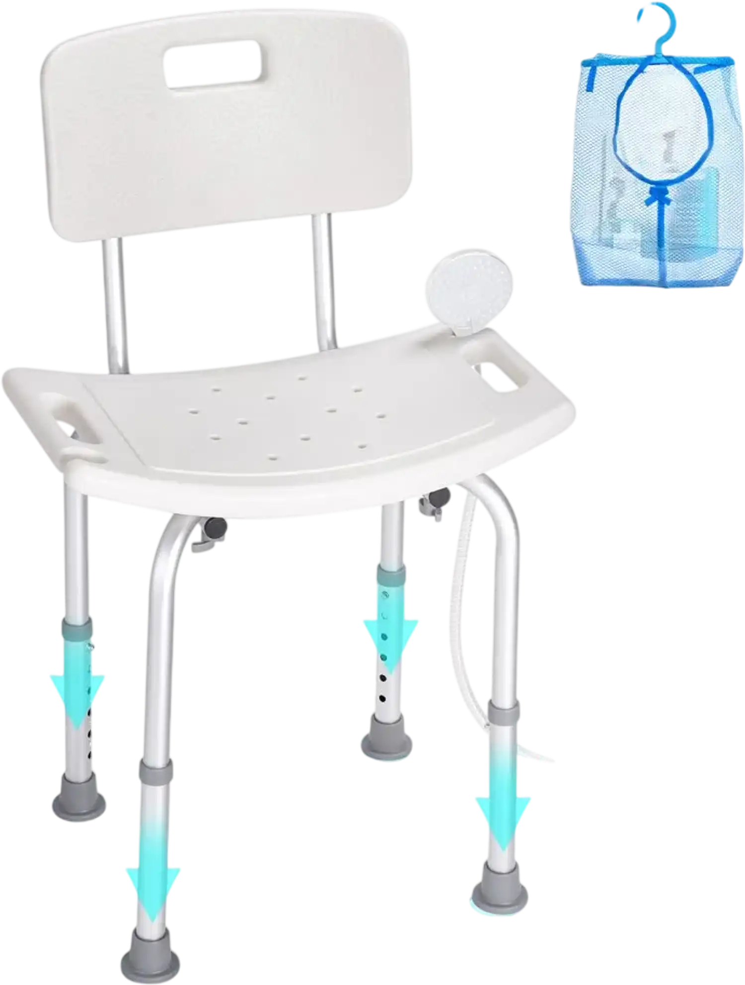 Vevor Shower Chair Adjustable Height Bath Seat with Back New