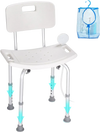 VEVOR Shower Chair, Shower Seat with Back, Adjustable Height Shower Stool, Shower Chair for Inside Shower Bathtub, Non-slip Bathroom Bench Bath Chair for Elderly Disabled Handicap, 350 lbs Capacity