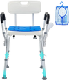 Shower Chair, 400 lbs Capacity, Shower Seat with Back, Adjustable Height Shower Stool, Shower Chair for Inside Shower Bathtub, Non-slip Bathroom Bench Bath Chair for Elderly Disabled Handicap
