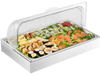 VEVOR Countertop Food Serving Display Container, 1 x 1 Pan Stainless Steel Food Serving Tray, Buffet Condiment Dispenser Display Rack with Clear Lid & 3 Ice Trays, for Restaurant Hotel Kitchen Party