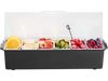 VEVOR Ice Cooled Condiment Serving Container, 6 Compartments Chilled Server, Fruit Veggie Condiment Caddy, Plastic Garnish Station Lid Dispenser Tray, for Bartending & Serving Taco Restaurant Supplies