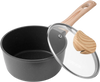 VEVOR 1.5 QT Saucepan, Nonstick Saucepan with Tempered Glass Lid, Multipurpose Cooking Sauce Pot with Detachable Handle, Sauce Pan Small Kitchen Cooking Pot with Coating, Induction Compatible, Black