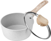 VEVOR 1.5 QT Saucepan, Nonstick Saucepan with Tempered Glass Lid, Multipurpose Cooking Sauce Pot with Detachable Handle, Sauce Pan Small Kitchen Cooking Pot with Coating, Induction Compatible, White