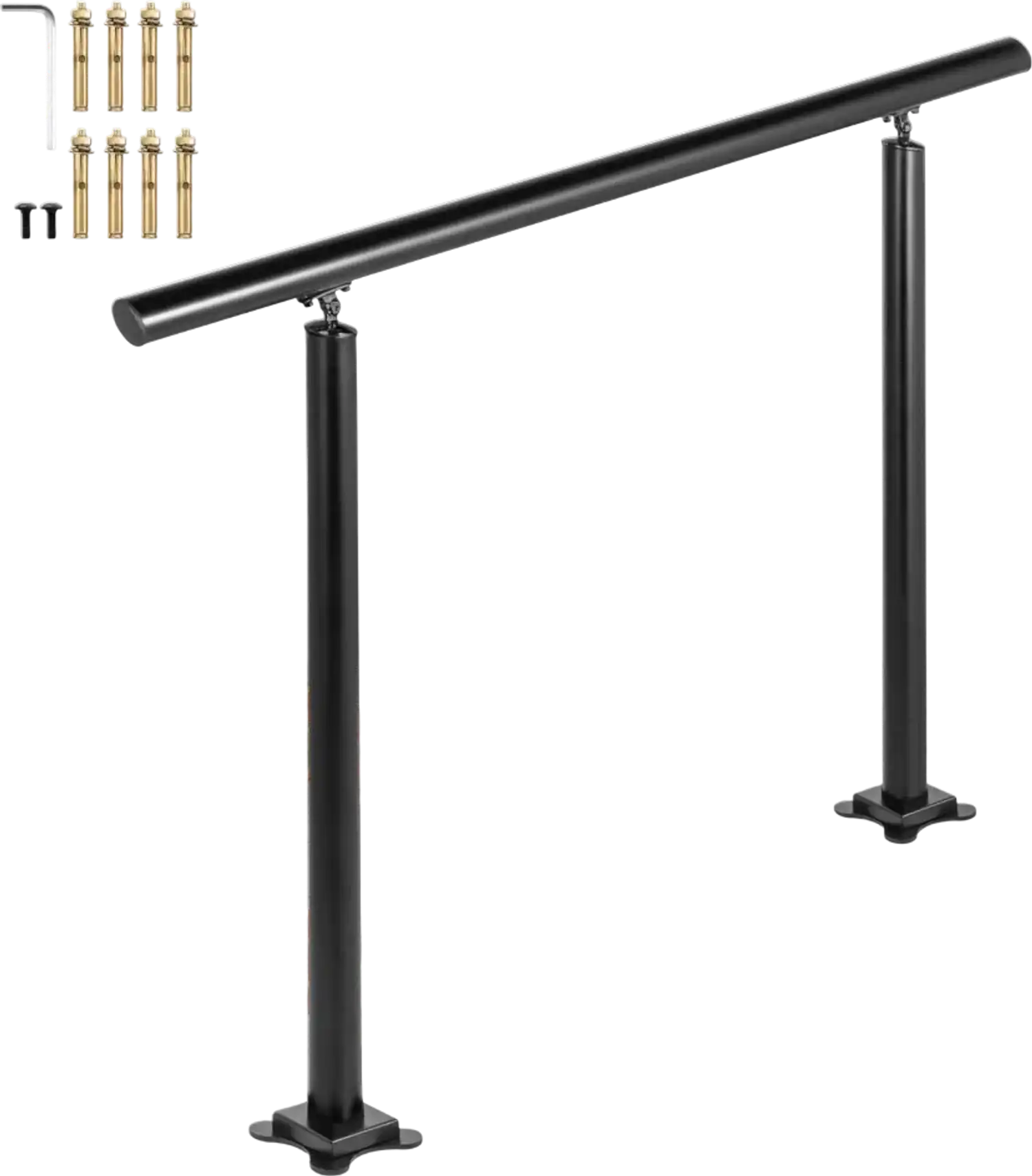 Vevor Handrail Outdoor Stair Railing Kit for 1-3 Steps 3' Adjustable Black Aluminum New