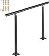 VEVOR Outdoor Stair Railing Kit, 3 FT Handrails 1-3 Steps, Adjustable Angle Black Aluminum Stair Hand Rail for The Elderly, Handrails for Outdoor Steps