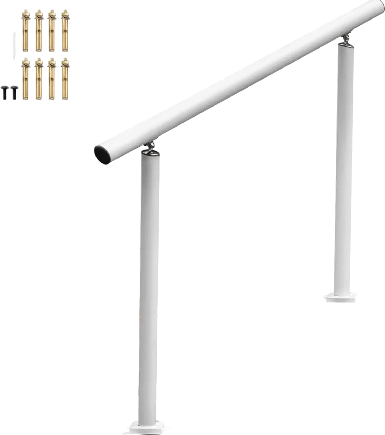 Vevor Stair Railing Kit Outdoor Adjustable Aluminum Handrail for 1-4 Steps 4' White New