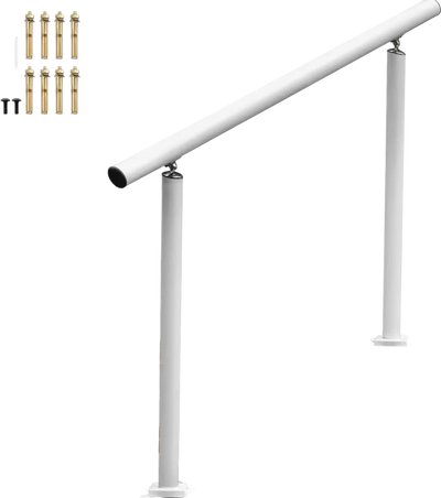 Vevor Stair Railing Kit Outdoor Adjustable Aluminum Handrail for 1-4 Steps 4' White New