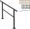 VEVOR Handrail Outdoor Stairs 47.6 X 35.2 Inch Outdoor Handrail Outdoor Stair Railing Adjustable from 0 to 30 Degrees Handrail for Stairs Outdoor Aluminum Black Stair Railing Fit 3-4 Steps