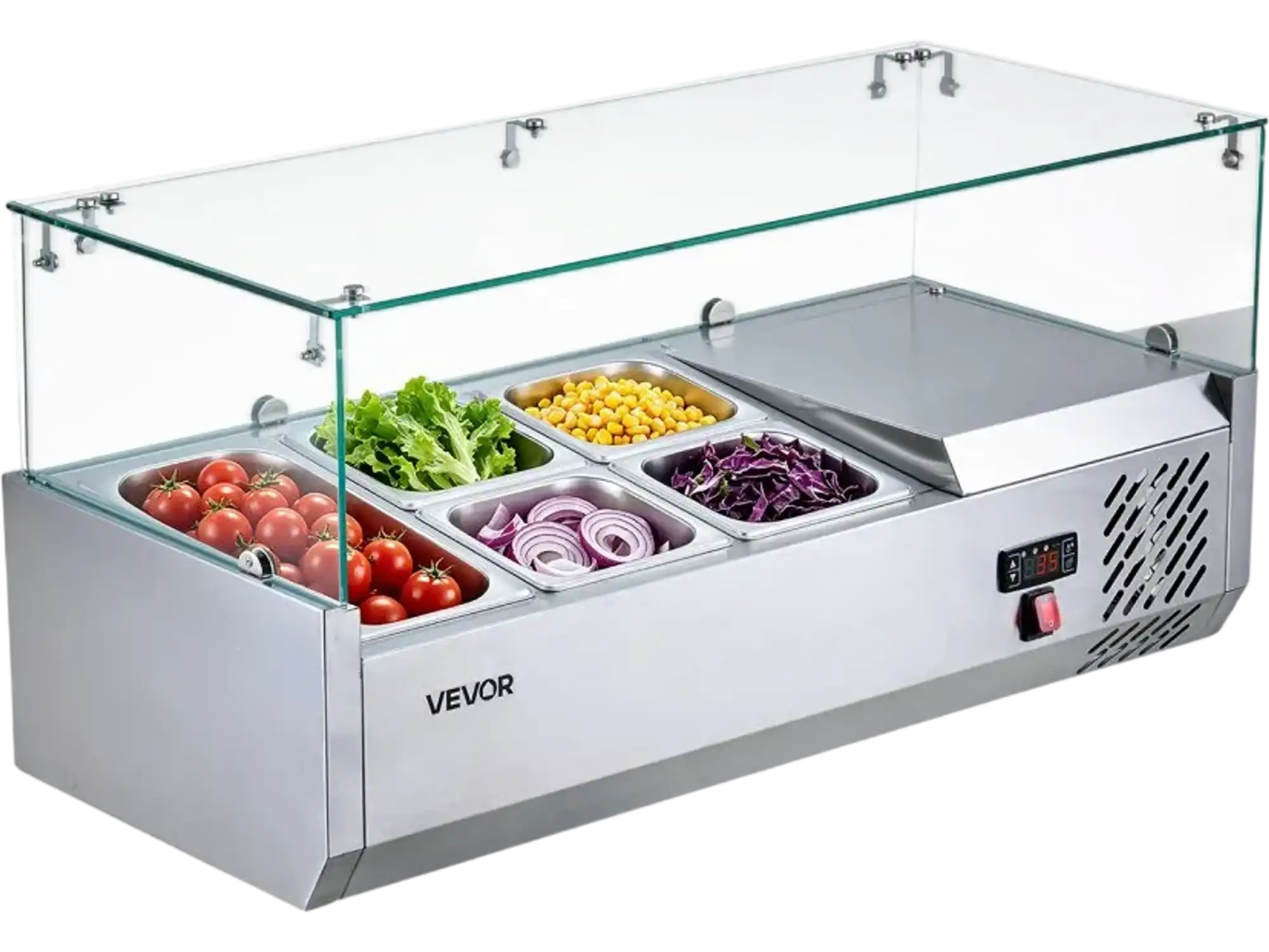 Vevor Refrigerated Countertop Prep Unit Condiment Prep Station 16 Qt Commercial Salad Bar New