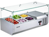 VEVOR Refrigerated Countertop Prep Unit Condiment Prep Station 16 QT ETL, for Commercial Restaurant Salad Bar, 160W, with 1 x 1/3 & 4 x 1/6 Pans, Auto Defrost, Adjustable Temp, Glass Sneeze Guard