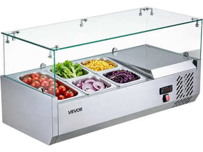 Vevor Refrigerated Countertop Prep Unit Condiment Prep Station 16 Qt Commercial Salad Bar New