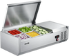 VEVOR Refrigerated Countertop Prep Unit Condiment Prep Station 14 QT ETL, for Commercial Restaurant Salad Bar, 160W, with 1 x 1/3 & 4 x 1/6 Pans, Auto Defrost, Temp Control, Stainless Steel Cover