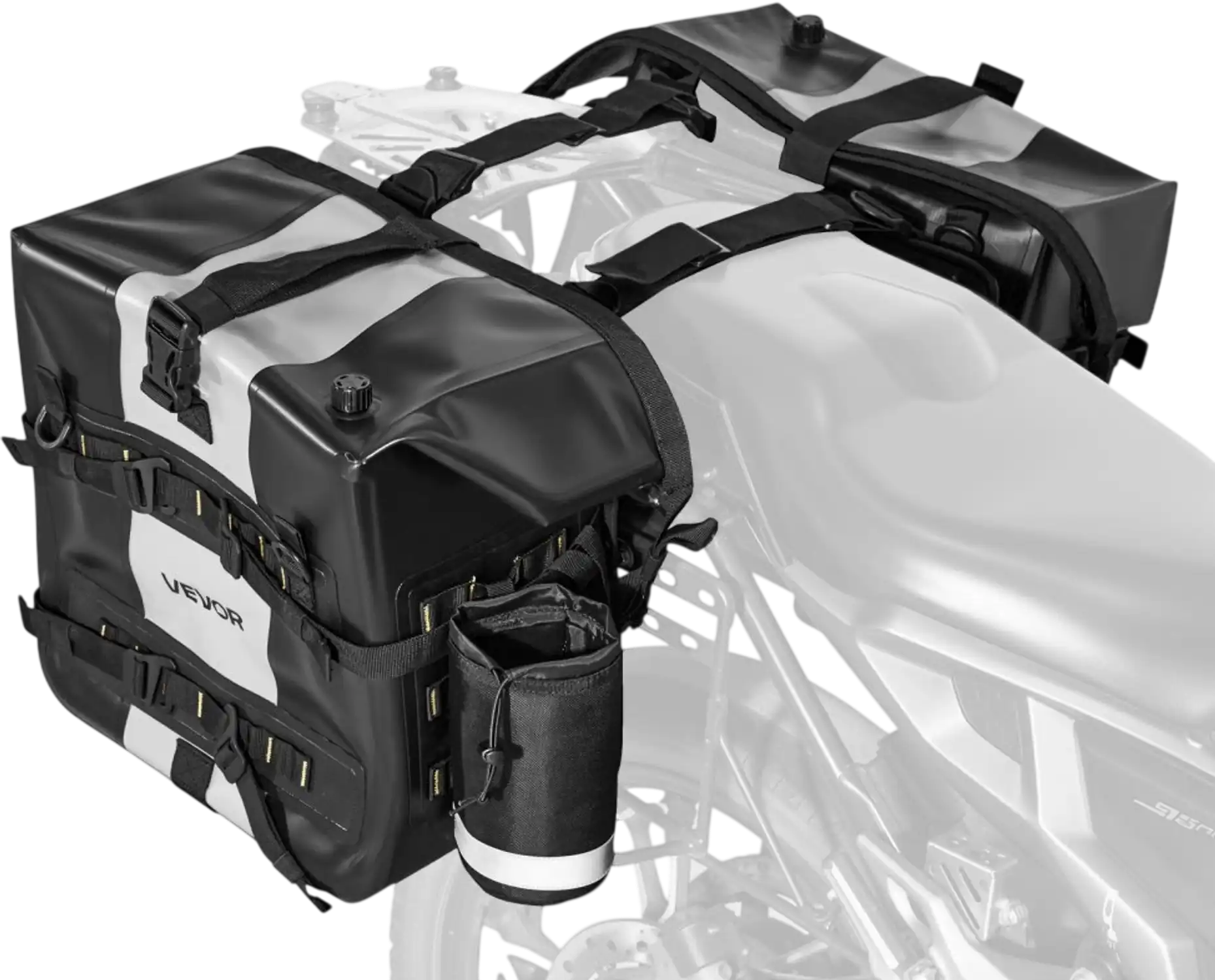 Vevor Motorcycle Saddlebag Waterproof 56 L Side Bag Set Black New