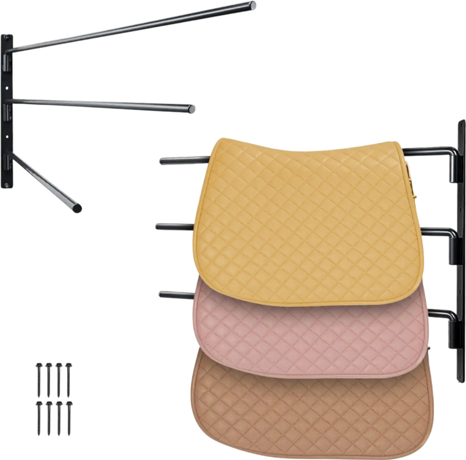 Vevor Saddle Rack Wall-Mounted 3-Tier Swing-Out Saddle Holder 2-Pack New