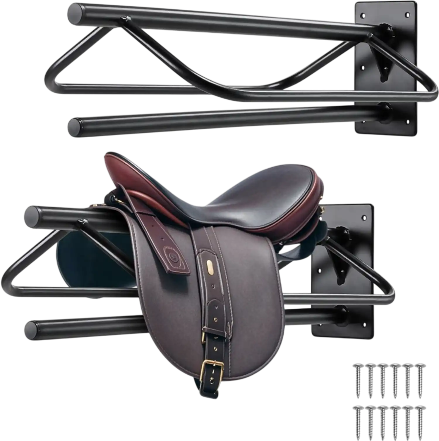 Vevor Saddle Rack Wall Mounted Horse Saddle Stand 2-Pack Black New