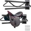 VEVOR Saddle Rack with Pad Bar, 23.8 x 12.6 x 10.2 in, 2 Packs Wall Mounted Saddle Stand, Heavy-Duty Steel Saddle Holder, Western & English Saddle Rack for Horse Stall, Barn, Trailer, Tack Room
