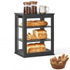 VEVOR Bread Box for Kitchen Counter Bamboo Wood Storage Container Black, for Homemade Bread, Under Cabinet, and Pantry, Triple Layer Farmhouse Breadbox Bin, with Acrylic Door Panel and Air Vents