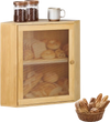 VEVOR Corner Bread Box for Kitchen Counter Bamboo Wood Container Natural, for Homemade Bread, Under Cabinet, and Pantry, Double Layer Farmhouse Breadbox Bin, with Acrylic Door Panel and Air Vents