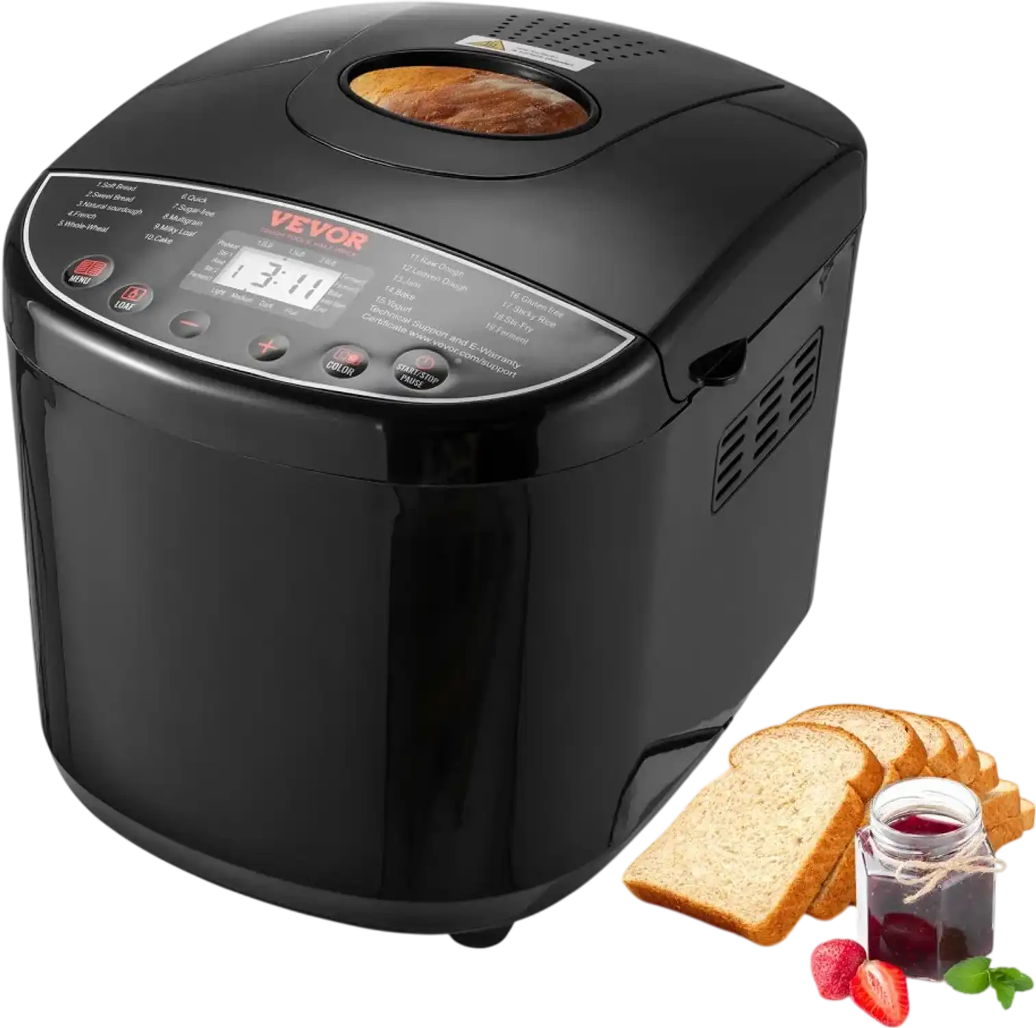 Vevor Bread Maker 19-in-1 2 lb Programmable Automatic Machine with Ceramic Pan New