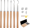 VEVOR Wood Lathe Turning Tool Set, 6PCS, Lathe Roughing, Finishing, Detailing Hollow Tool with Wooden Handle, Diamond Round Square Carbide Inserts, Wooden Box, for Beginners, Hobbyists, Professionals