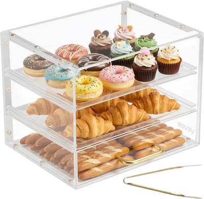 Vevor Bakery Display Case 3-Tier Countertop Pastry Cabinet 13