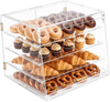 VEVOR Bakery Display Case, 4-Tier Commercial Countertop Pastry Display Case, Clear Acrylic Bread Box for Kitchen, Party Cake Cabinet with Magnetic Rear Door for Cookie Dessert Donut, 20.9"x17.1"x16.3"