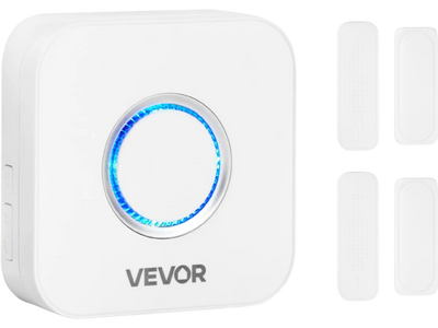VEVOR Door Chime, DC 12V, Wireless Door Open Contact Sensor Alarm Chime with 656 ft Range, 58 Chimes & 5 Adjustable Volume, Doors Ringer Alert for Business, Store, Home, Office When Entering