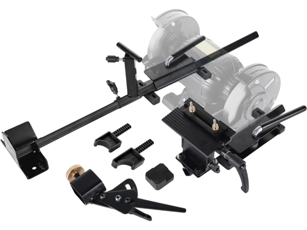 VEVOR Pro Grind Sharpening System, Multi-Grind Sharpening Jig for 6" & 8" Bench Grinder - with Platform Jig, Tool Rest Bar, Setup Block, Miter Slide, Micro Bevel Block, for Chisels Woodturning Tools