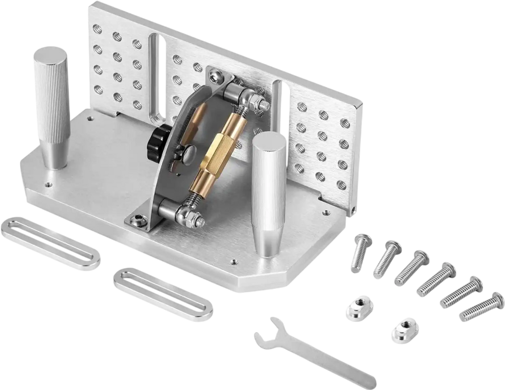 VEVOR Belt Grinder Knife Jig, 85° - 115° Adjustable Belt Sander Knife Sharpening Jig with Dual Handles, 7.68" Long Sharpener Locator Compatible with Bench Grinders, Sharpening Machines