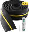 VEVOR Garage Door Threshold Seal Strip, 10 FT Universal Garage Door Floor Seal Strip with Adhesive, Garage Door Bottom Weatherproof Strip, Upgraded Thick PVC DIY Weather Stripping Replacement, Black