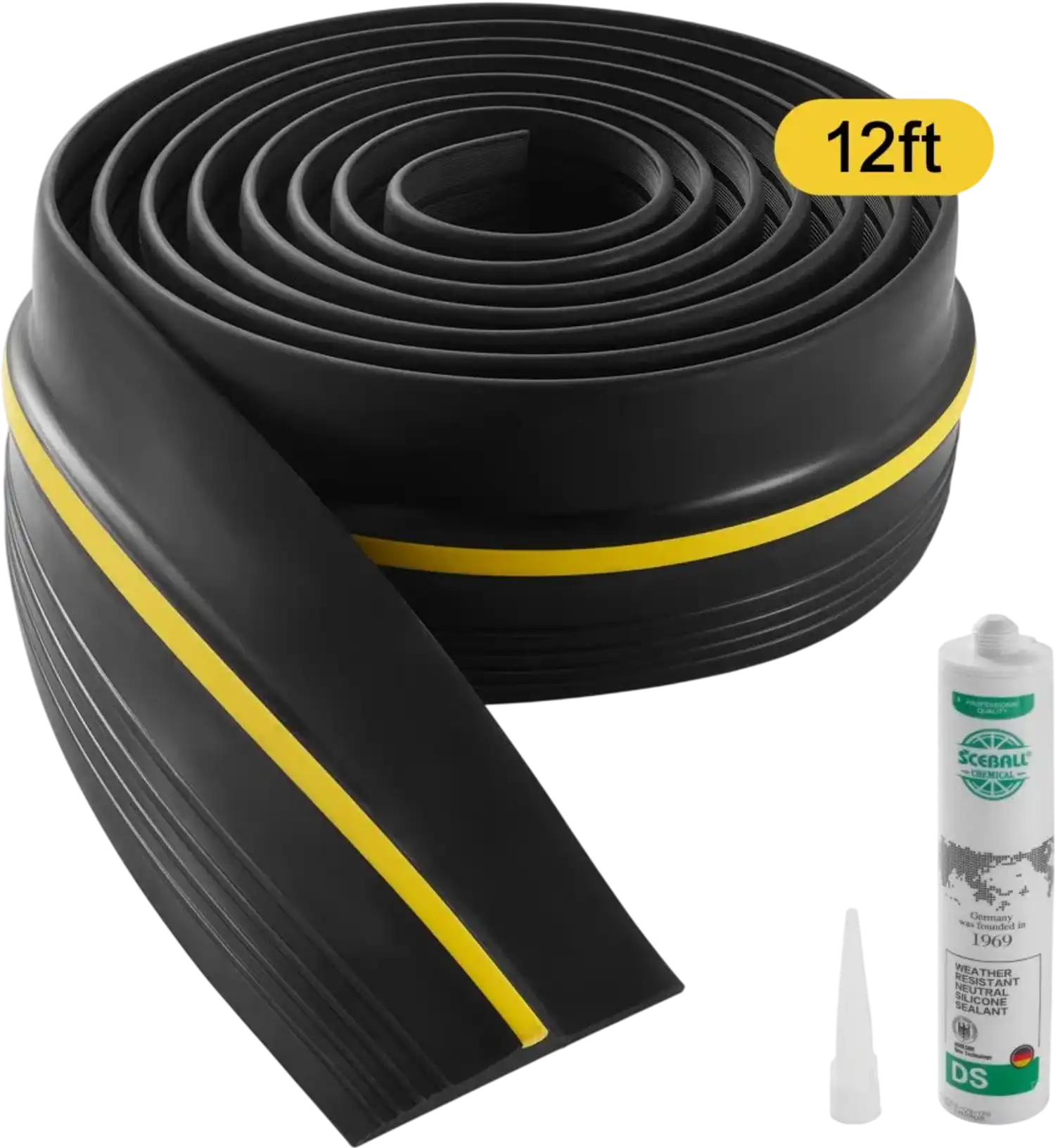 Vevor Garage Door Threshold Seal Strip 12' Waterproof PVC Bottom Weatherproof Black New