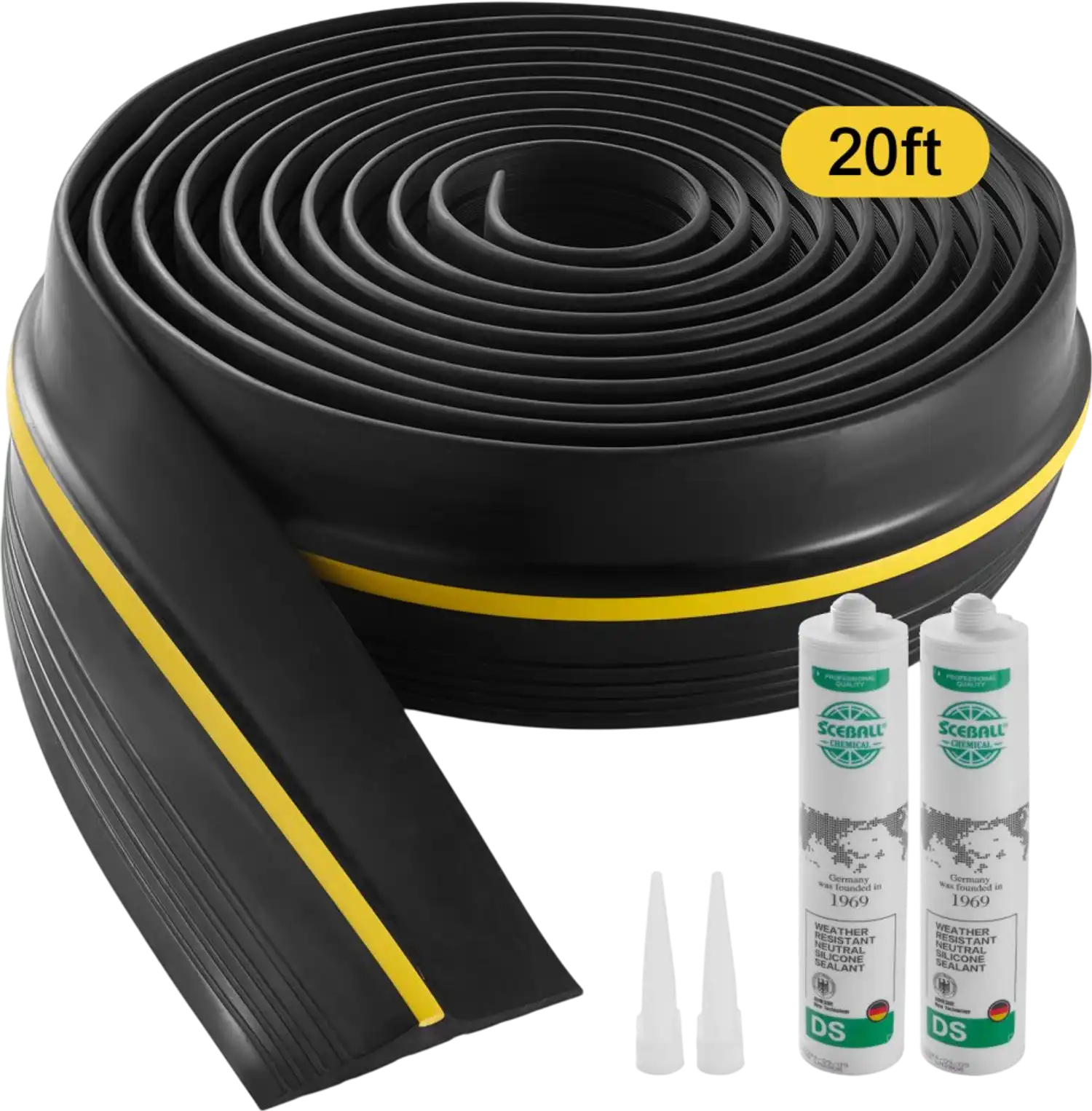 Vevor Garage Door Threshold Seal Strip 20' Waterproof PVC Bottom Weatherproof Black New