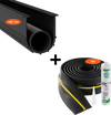 VEVOR Garage Door Threshold and Bottom Seals Kit, 10 FT U Shape+O Ring Universal Garage Door Bottom Seal Weatherstrip PVC, Combine with Weatherproof Garage Threshold Seal Strip with Adhesive, Black