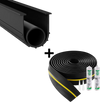 VEVOR Garage Door Threshold and Bottom Seals Kit, 20 FT U Shape+O Ring Universal Garage Door Bottom Seal Weatherstrip PVC, Combine with Weatherproof Garage Threshold Seal Strip with Adhesive, Black