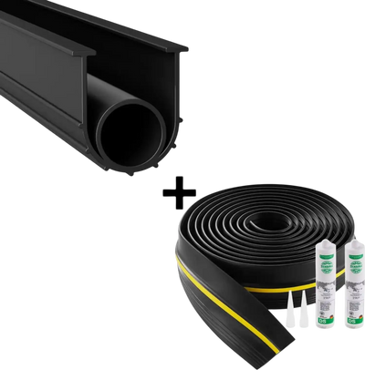 Vevor Garage Door Seal Kit 20' Threshold and Bottom Weatherproof PVC Black New