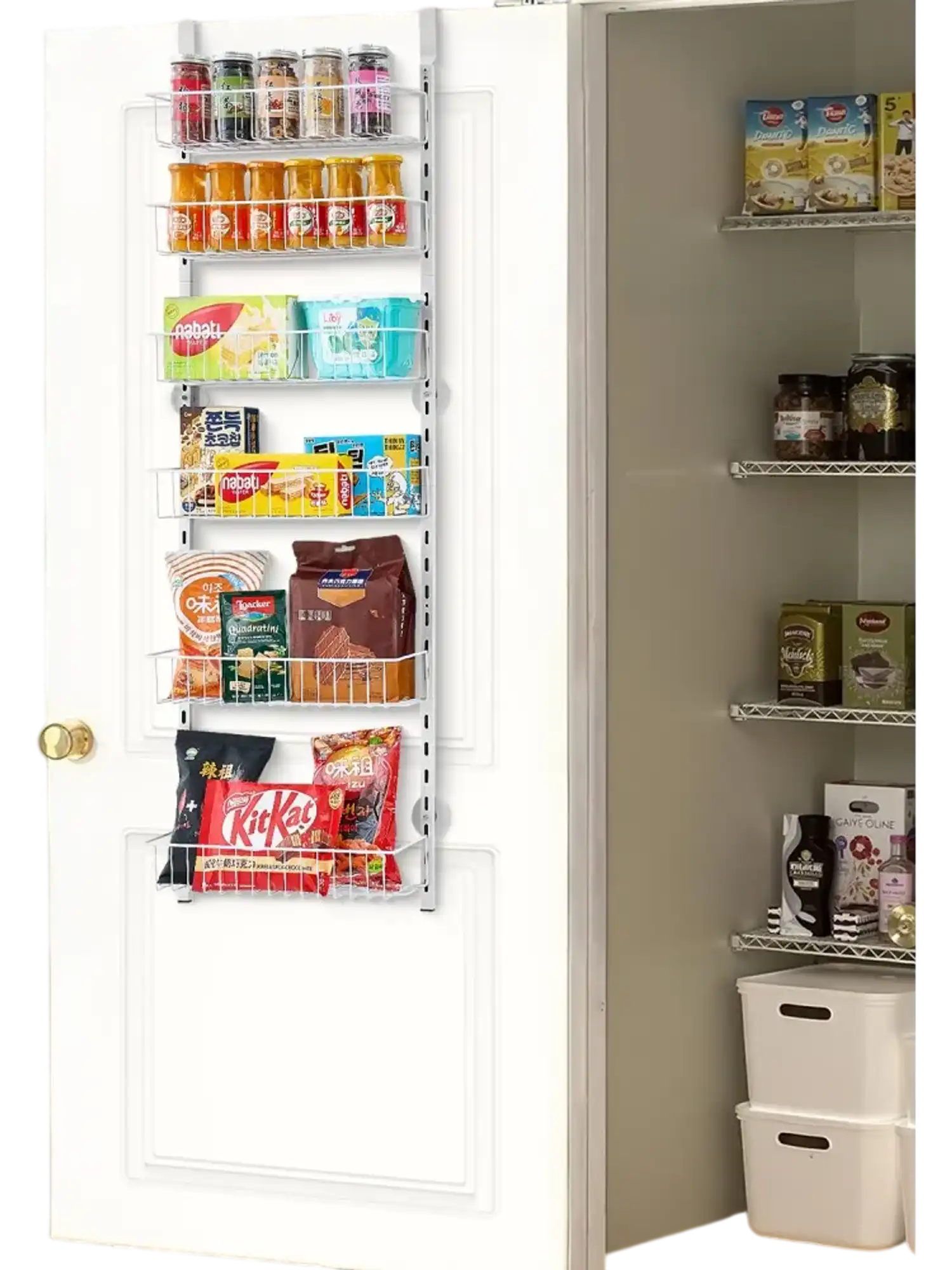 Vevor Door Pantry Organizer 6-Tier Over-the-Door Hanging Storage Rack White New