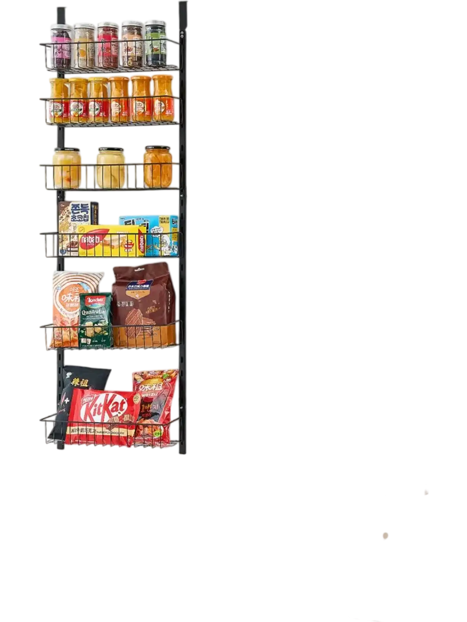 Vevor Pantry Organizer 6-Tier Over-the-Door Hanging Storage Rack Black New